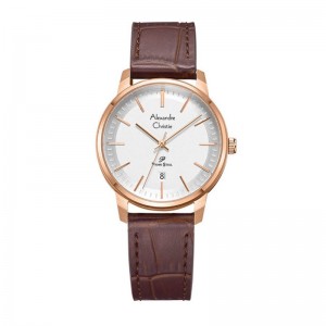 Alexandre Christie AC 1030 Rosegold White Brown Leather Lady LDLRGSL